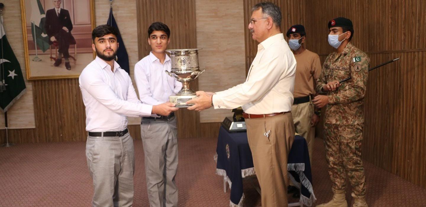 Principal awarding to Iqbal house cadets