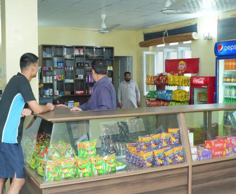 Cadets are buying stuff in the cafeteria